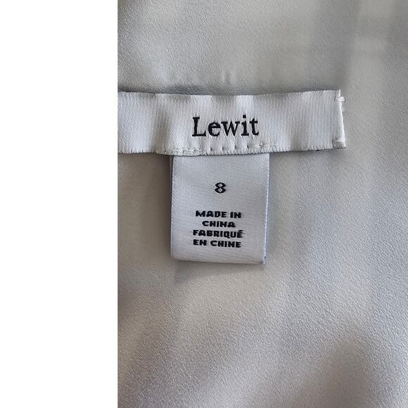 Beautiful Lewit Grid Check Cap Sleeve Dress In Ivory & Black Grid Stripe size 8 - Picture 8 of 11